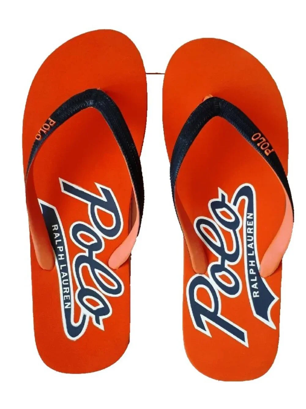 POLO Ralph Lauren Red/Blue Whitlebury Flip Flops Orange/Navy 13 / 14